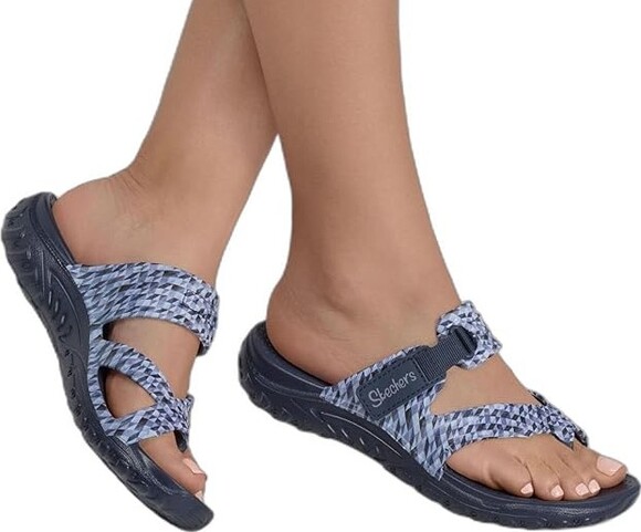 NEW Skechers - Womens Foamies: Reggae - Scenery Sandals, Color Navy, Size: 7 M - Picture 1 of 7